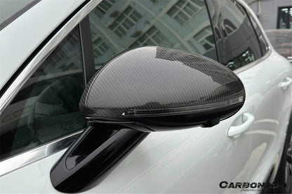 2014-2024 Porsche Macan 95B Dry Carbon Fiber Mirror Housing Replacement | Fits T, S, GTS, Turbo, Turbo S, 4 Electric, Turbo (NO BSA Holes)