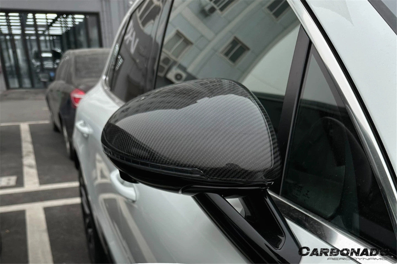 2014-2024 Porsche Macan 95B Dry Carbon Fiber Mirror Housing Replacement | Fits T, S, GTS, Turbo, Turbo S, 4 Electric, Turbo (NO BSA Holes)