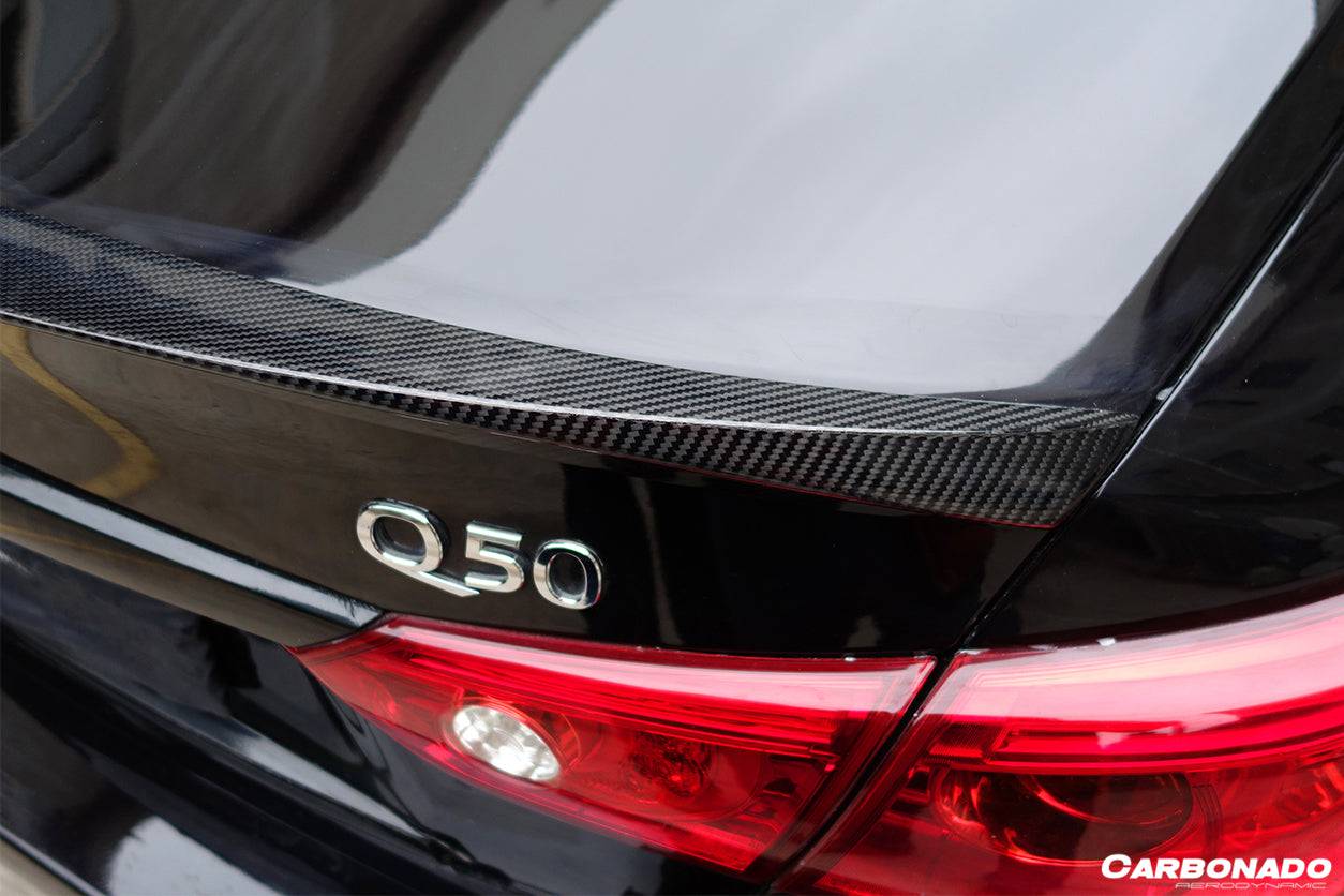 2014-2017 Infiniti Q50 Sedan DP Style Carbon Fiber Trunk Spoiler - Carbonado Aero