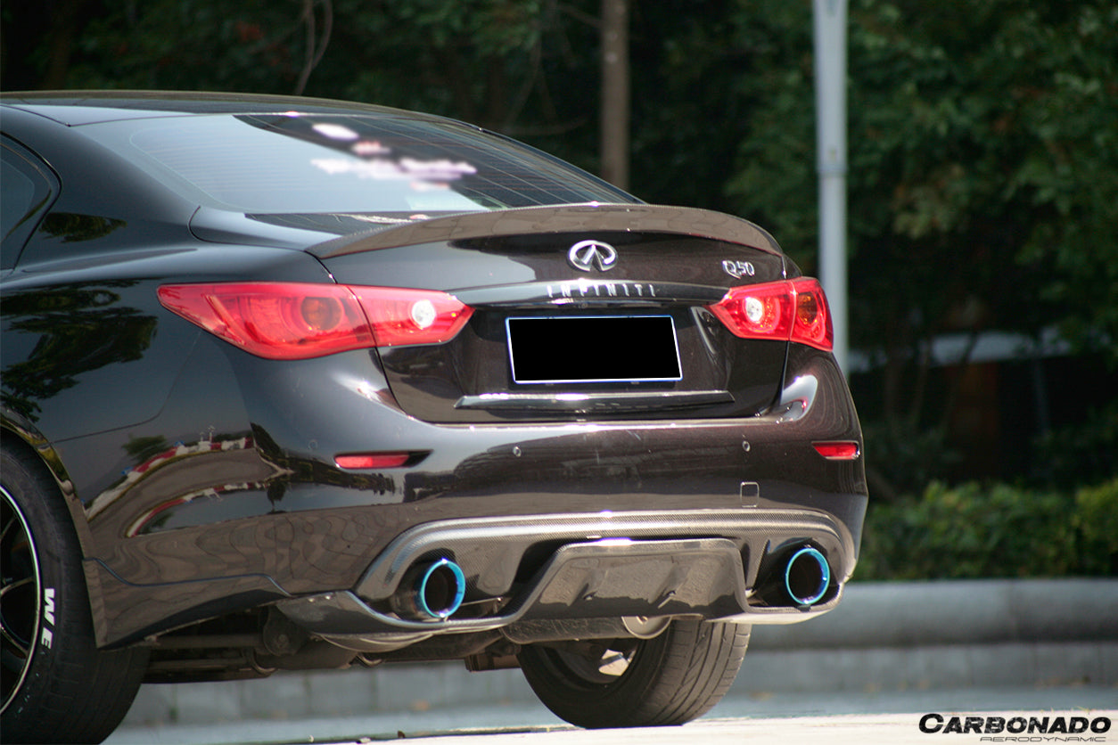 2014-2017 Infiniti Q50 Sedan DP Style Carbon Fiber Trunk Spoiler - Carbonado Aero