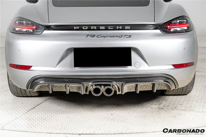 2017-2025 Porsche 718 Cayman Boxster GTS Style Dry Carbon Fiber Rear Diffuser Lip