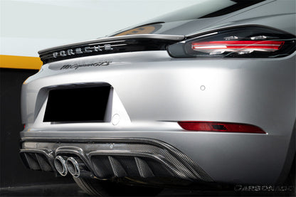2017-2025 Porsche 718 Cayman Boxster GTS Style Dry Carbon Fiber Rear Diffuser Lip