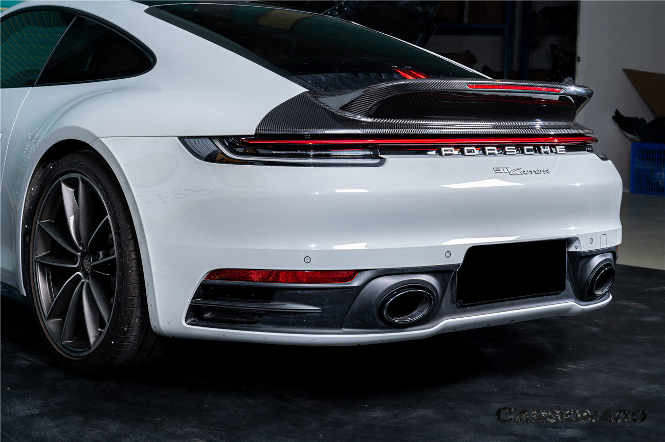 2019-2024 Porsche 911 992 Carrera SC Style Dry Carbon Fiber Trunk Wing Spoiler With LED Light