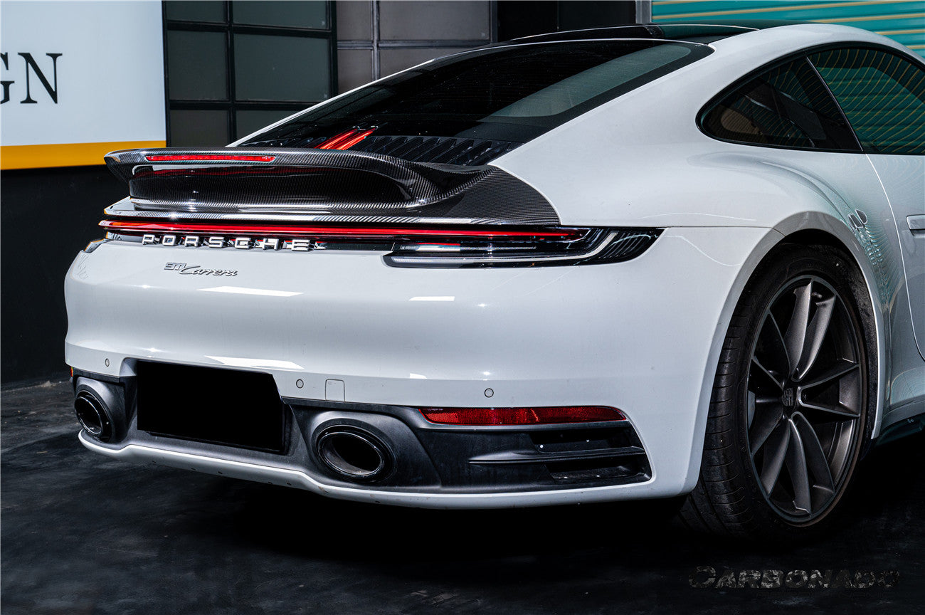 2019-2024 Porsche 911 992 Carrera SC Style Dry Carbon Fiber Trunk Wing Spoiler With LED Light