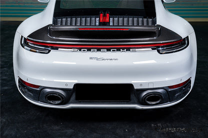 2019-2024 Porsche 911 992 Carrera SC Style Dry Carbon Fiber Trunk Wing Spoiler With LED Light