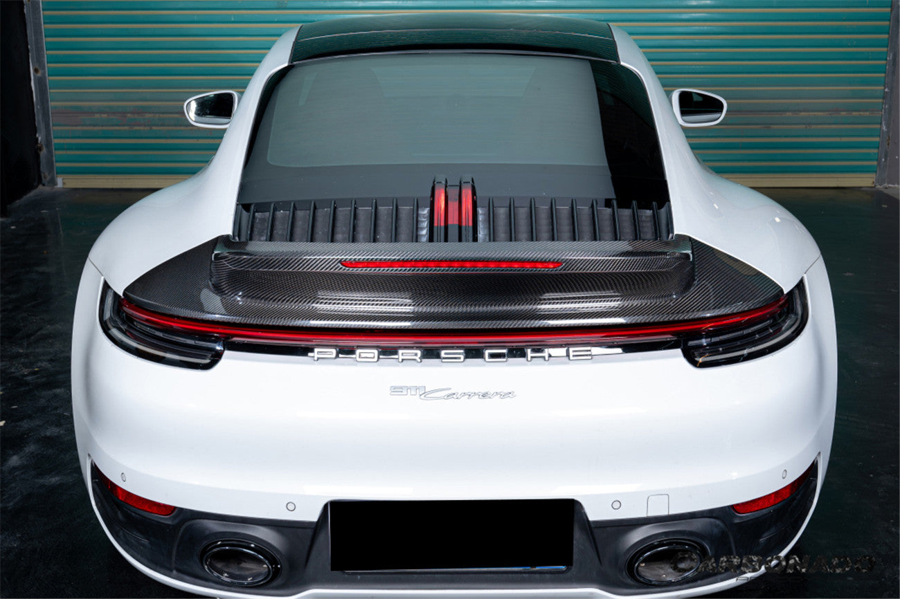 2019-2024 Porsche 911 992 Carrera SC Style Dry Carbon Fiber Trunk Wing Spoiler With LED Light