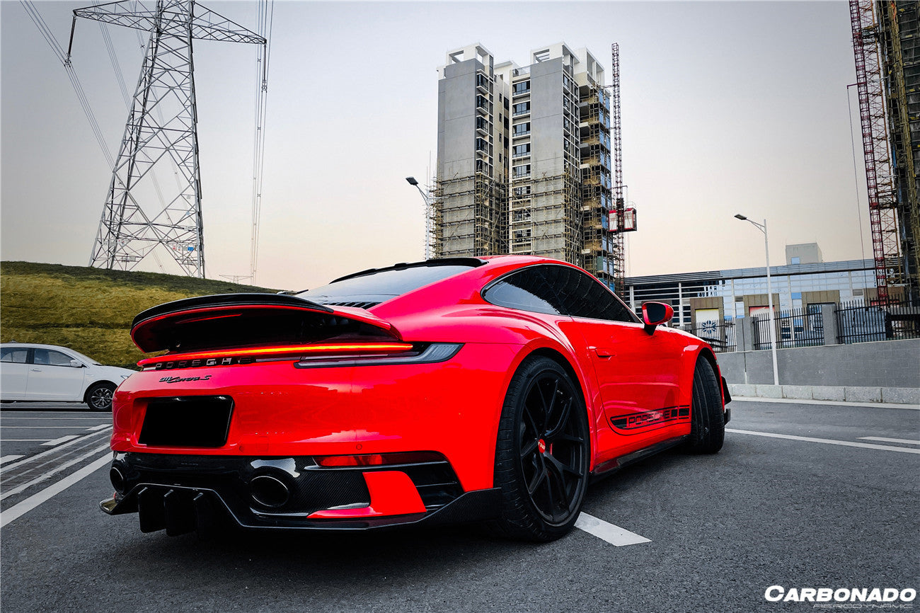 2019-2023 Porsche 911 992 Carrera & Targa Sport Design Bumper WP Style Dry Carbon Fiber Rear Lip