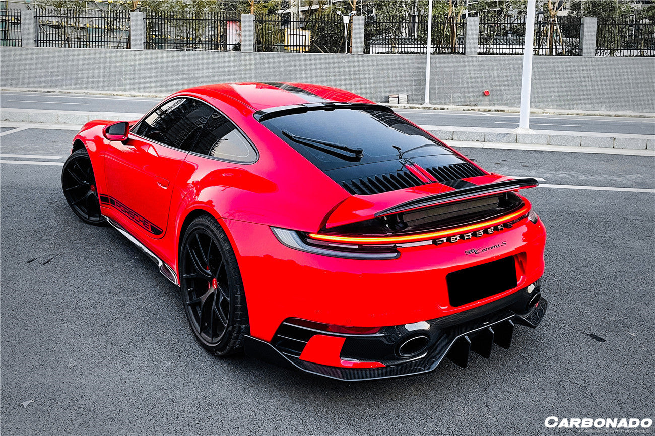 2019-2023 Porsche 911 992 Carrera & Targa Sport Design Bumper WP Style Dry Carbon Fiber Rear Lip