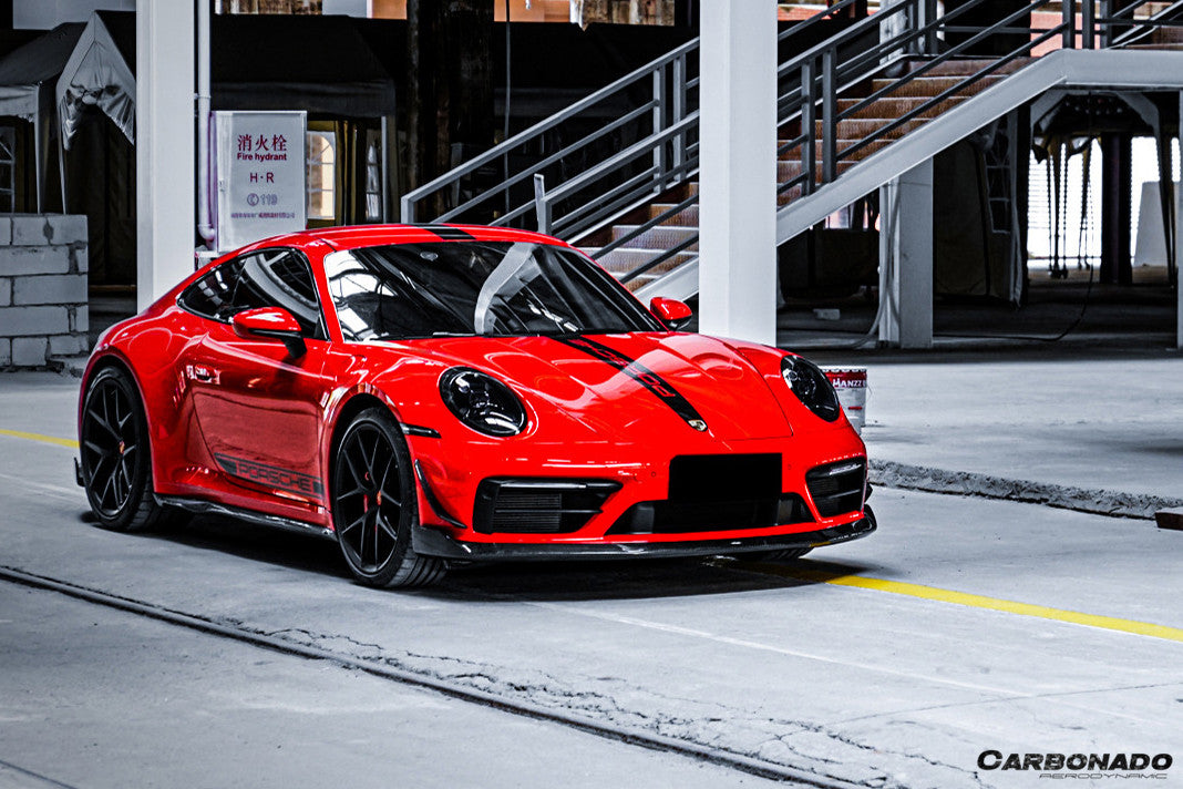 2019-2024 Porsche 911 992 Carrera Targa Sport Design WP Style Dry Carbon Fiber Bumper Canards