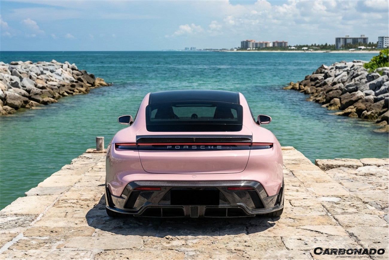2020-2024 Porsche Taycan CADO Style Carbon Fiber Rear Diffuser  | Fits 4, 4S, GTS, Turbo, Turbo S, ST, CT