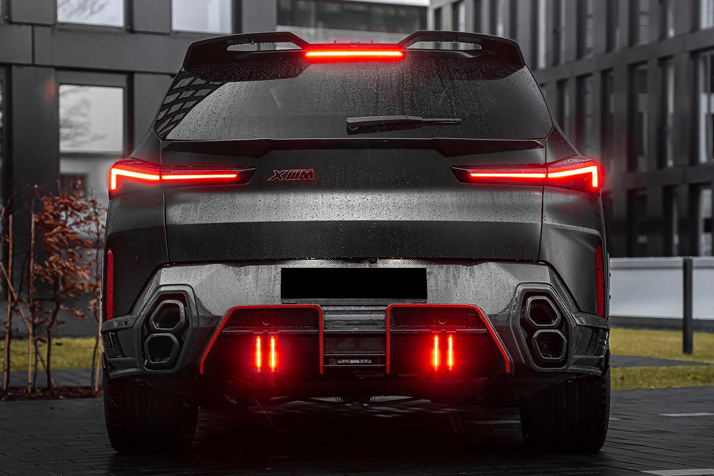 2023-2026 BMW XM G09 LD Style Dry Carbon Fiber Rear Diffuser Lip with Exhaust