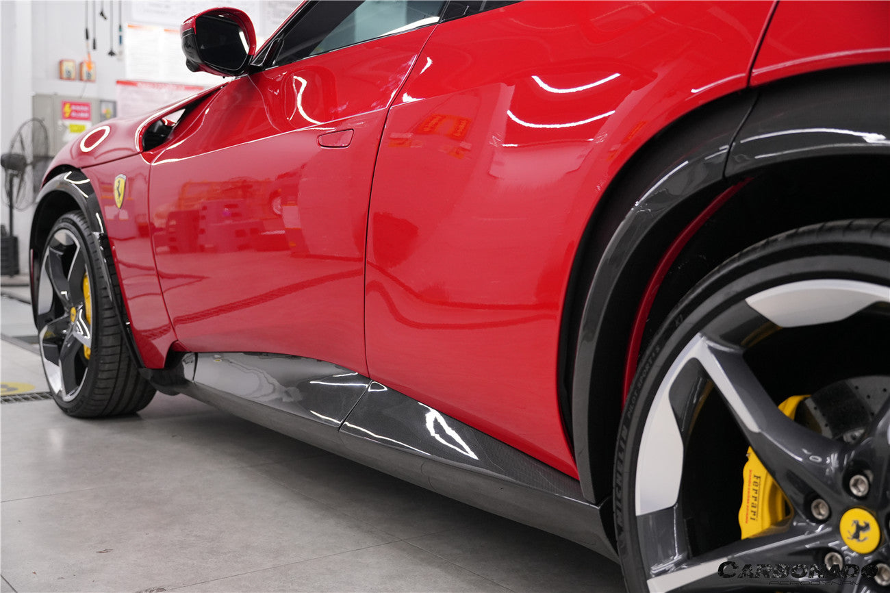 2023-2025 Ferrari Purosangue FUV Type F175 OEM Style Dry Carbon Fiber Side Skirts