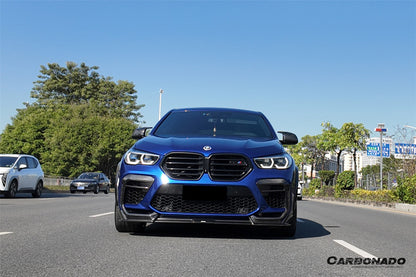 2020-2023 BMW X6M F96 AD Style Dry Carbon Fiber Front Bumper Air Inlet Vent Trims - Carbonado