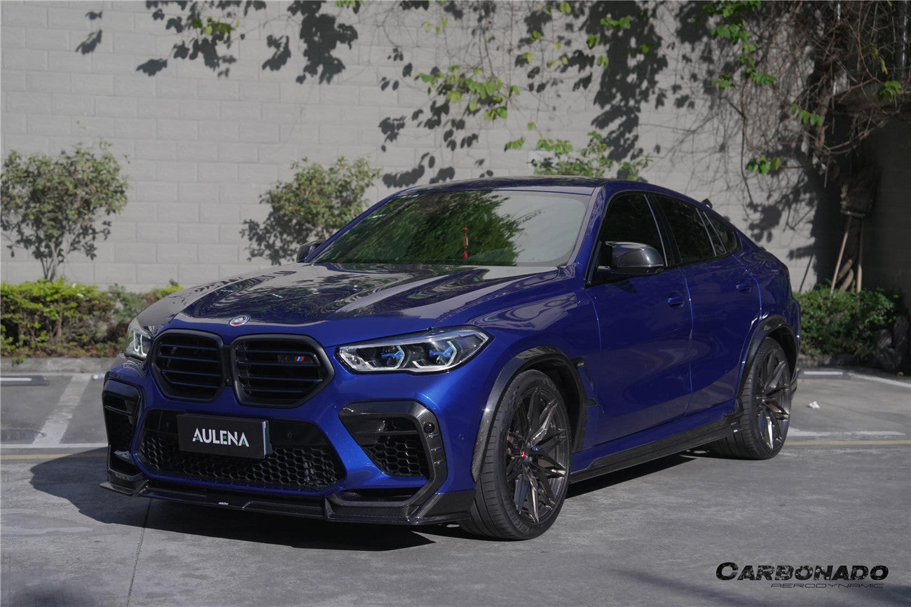 2020-2023 BMW X6M F96 AD Style Dry Carbon Fiber Front Bumper Air Inlet Vent Trims