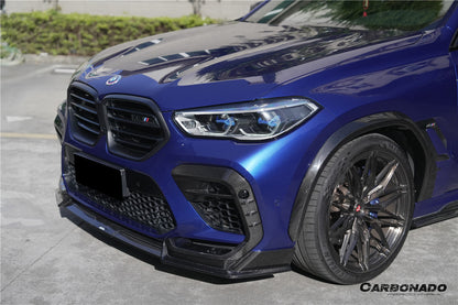 2020-2023 BMW X6M F96 AD Style Dry Carbon Fiber Front Bumper Air Inlet Vent Trims