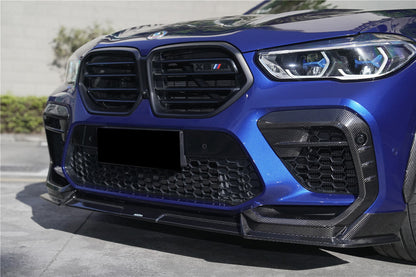 2020-2023 BMW X6M F96 AD Style Dry Carbon Fiber Front Bumper Air Inlet Vent Trims - Carbonado