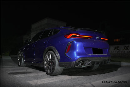 2020-2025 BMW X6M F96 & G06 X6  AD Style Dry Carbon Fiber Rear Bumper Vent Trims - Carbonado