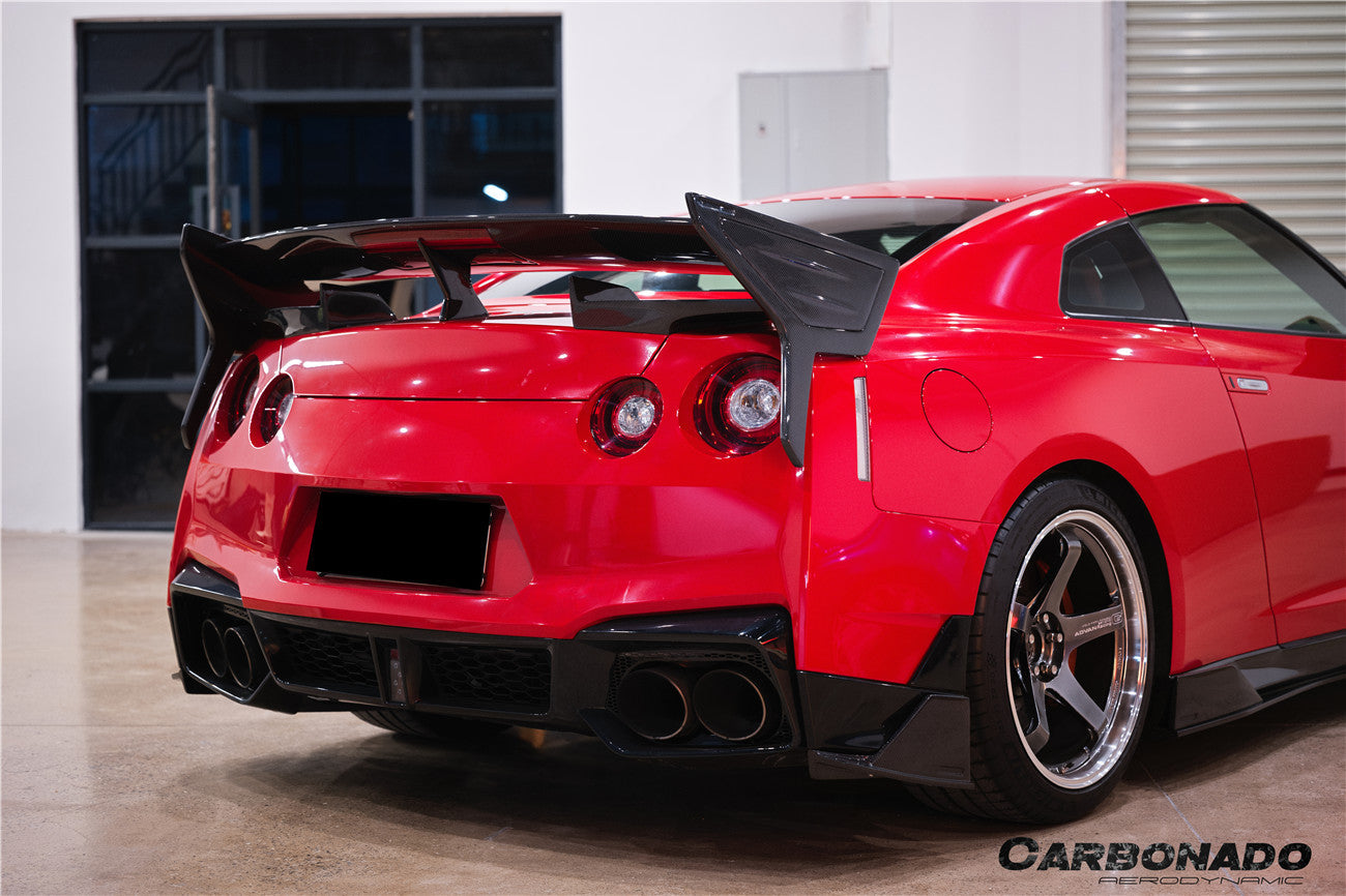 2023-2025 Nissan GTR R35 VS Style Carbon Fiber Rear Bumper Corner Splitter Lip caps