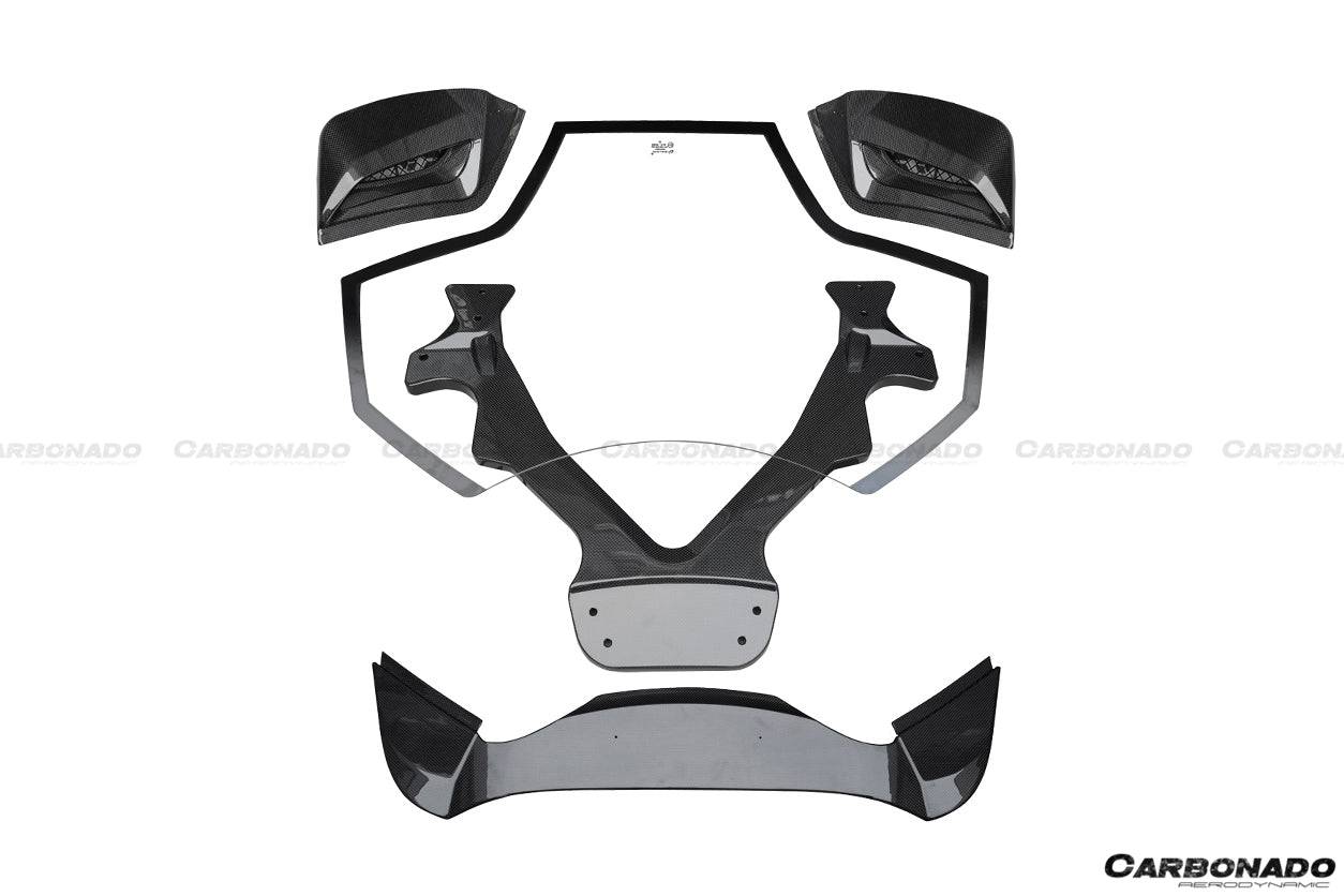2015-2019 Ferrari 488 Spyder 1x1 Weave Dry Carbon Fiber Engine Hood With Glass - Carbonado Aero