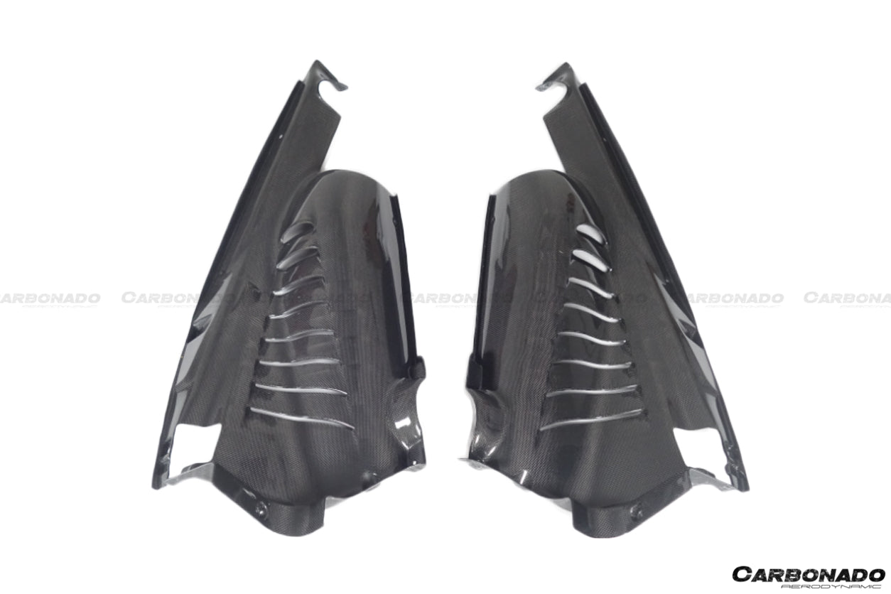 2015-2023 Ferrari 488 GTB/Pista/F8 Dry Carbon Fiber Engine Bay Panels With Heat Protection - Carbonado Aero