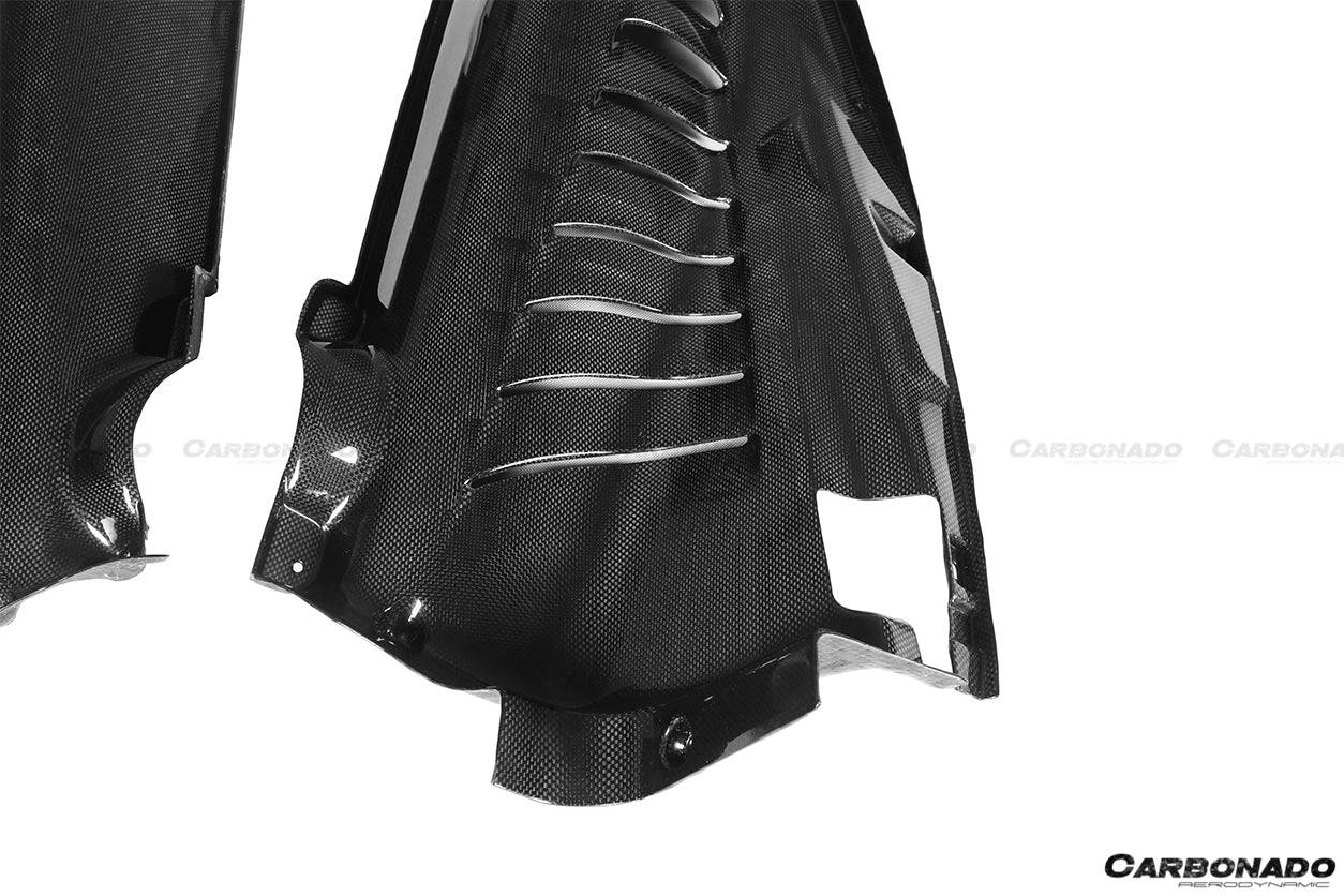 2015-2023 Ferrari 488 GTB/Pista/F8 Dry Carbon Fiber Engine Bay Panels With Heat Protection - Carbonado Aero