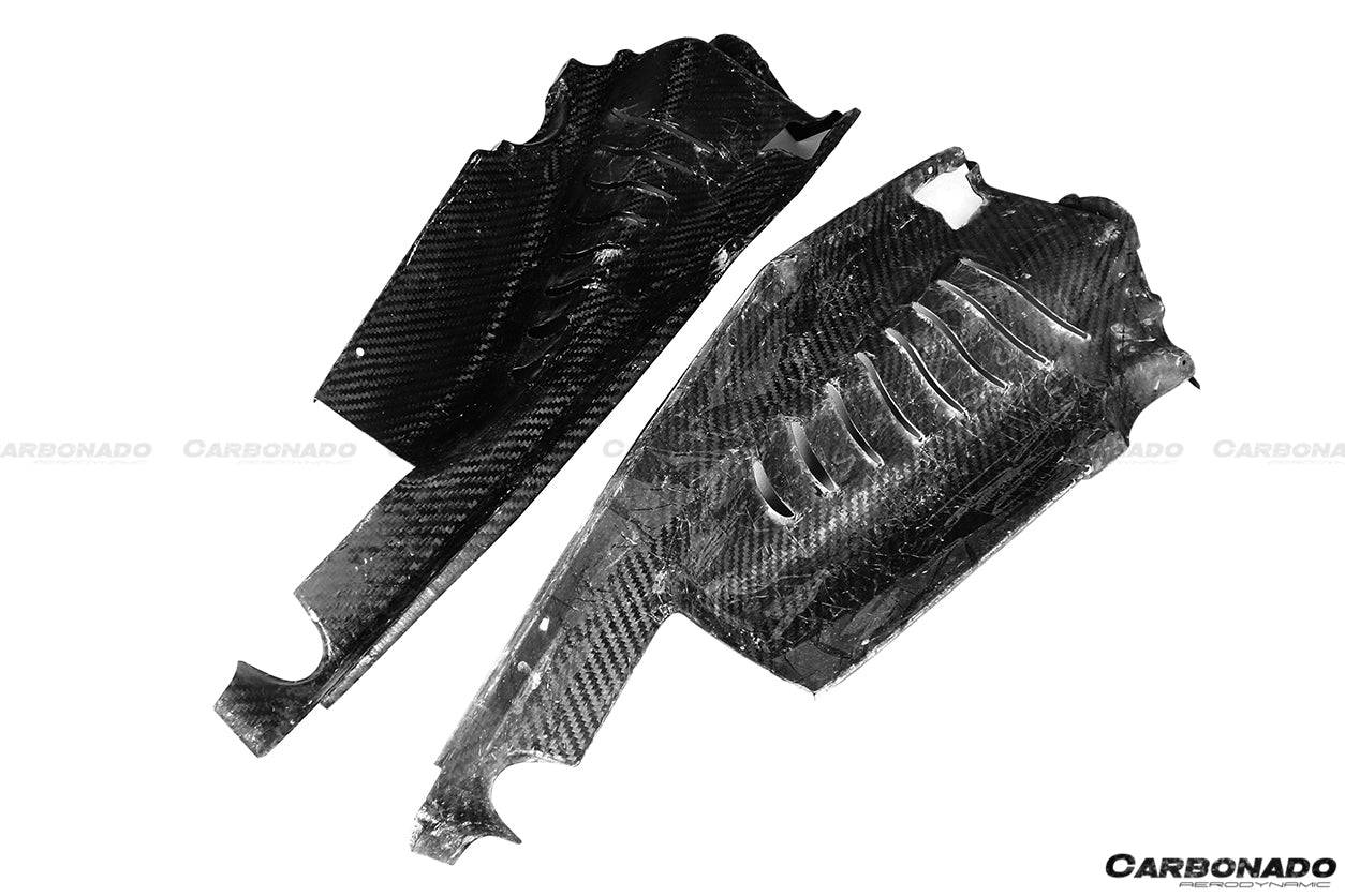 2015-2023 Ferrari 488 GTB/Pista/F8 Dry Carbon Fiber Engine Bay Panels With Heat Protection - Carbonado Aero