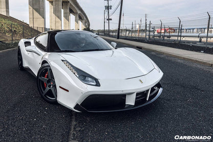 2015-2020 Ferrari 488 GTB Spyder OE Style Carbon Fiber Front Lip - Carbonado Aero