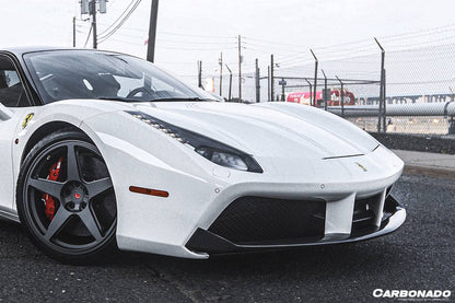 2015-2020 Ferrari 488 GTB & Spider OE Style Carbon Fiber Front Lip - Carbonado