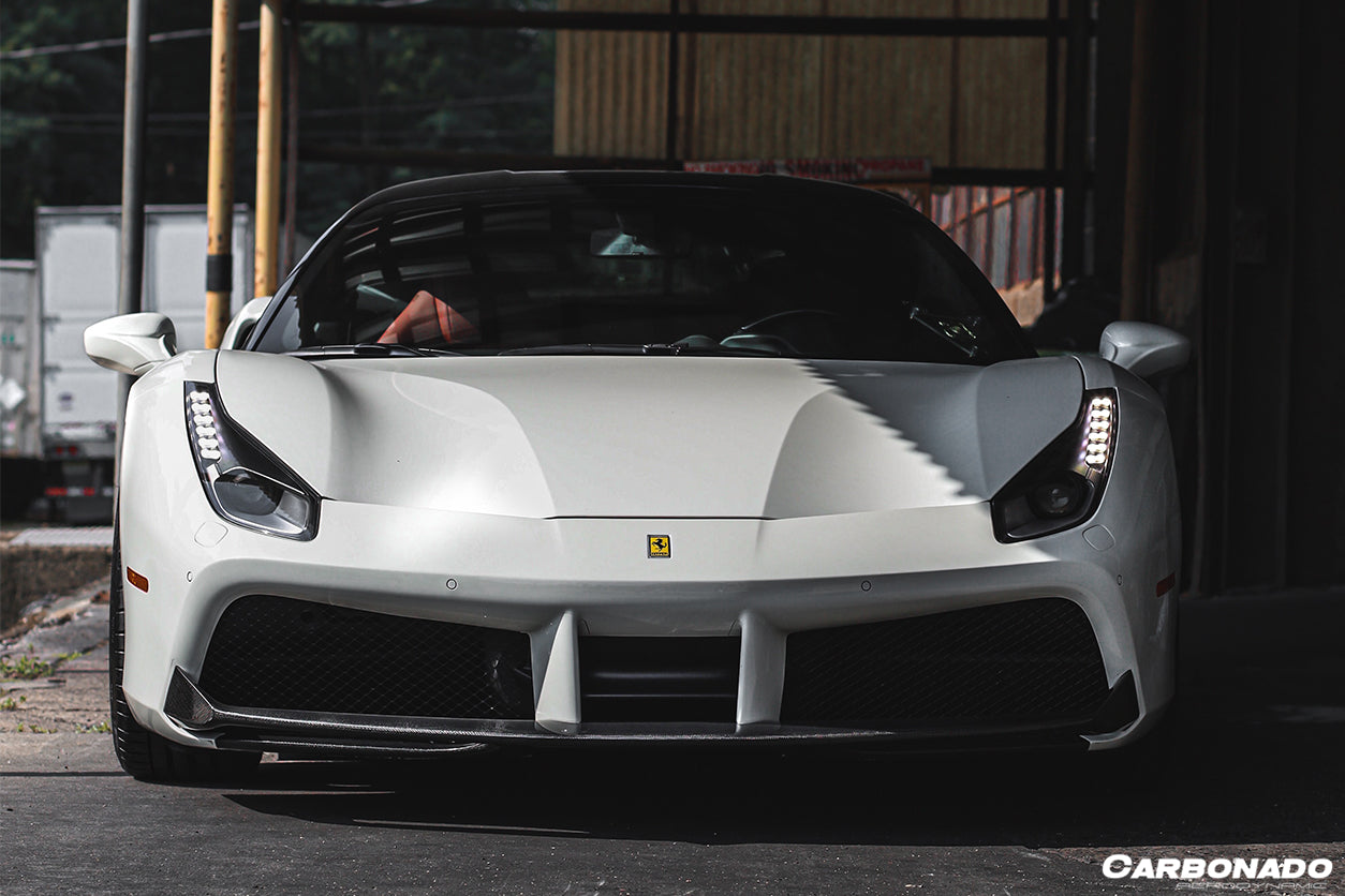 2015-2020 Ferrari 488 GTB Spyder OE Style Carbon Fiber Front Lip - Carbonado Aero