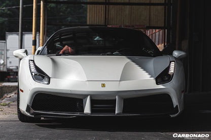 2015-2020 Ferrari 488 GTB Spyder OE Style Carbon Fiber Front Lip - Carbonado Aero