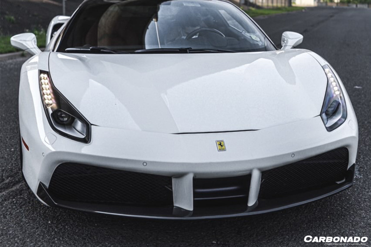 2015-2020 Ferrari 488 GTB Spyder OE Style Carbon Fiber Front Lip - Carbonado Aero