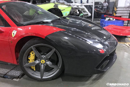 2015-2020 Ferrari 488 GTB Spyder OE Style Carbon Fiber Front Bumper - Carbonado Aero