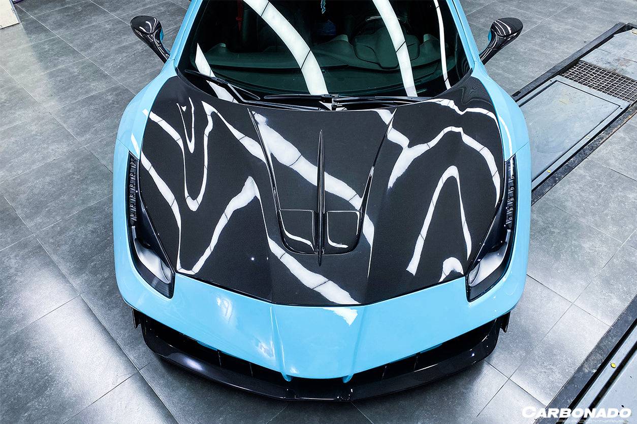 2015-2019 Ferrari 488 GTB/Spyder MA Style Carbon Fiber Hood - Carbonado Aero