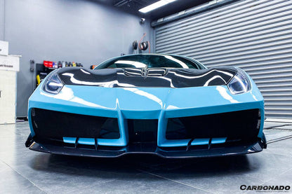 2015-2019 Ferrari 488 GTB/Spyder MA Style Carbon Fiber Front Bumper - Carbonado Aero