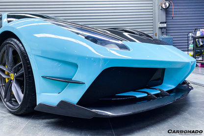 2015-2019 Ferrari 488 GTB/Spyder MA Style Carbon Fiber Front Bumper - Carbonado Aero