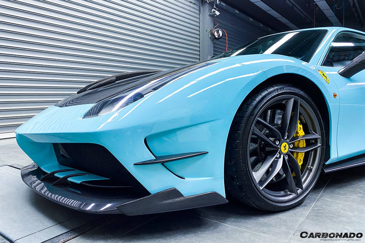 2015-2019 Ferrari 488 GTB/Spyder MA Style Carbon Fiber Front Bumper - Carbonado Aero