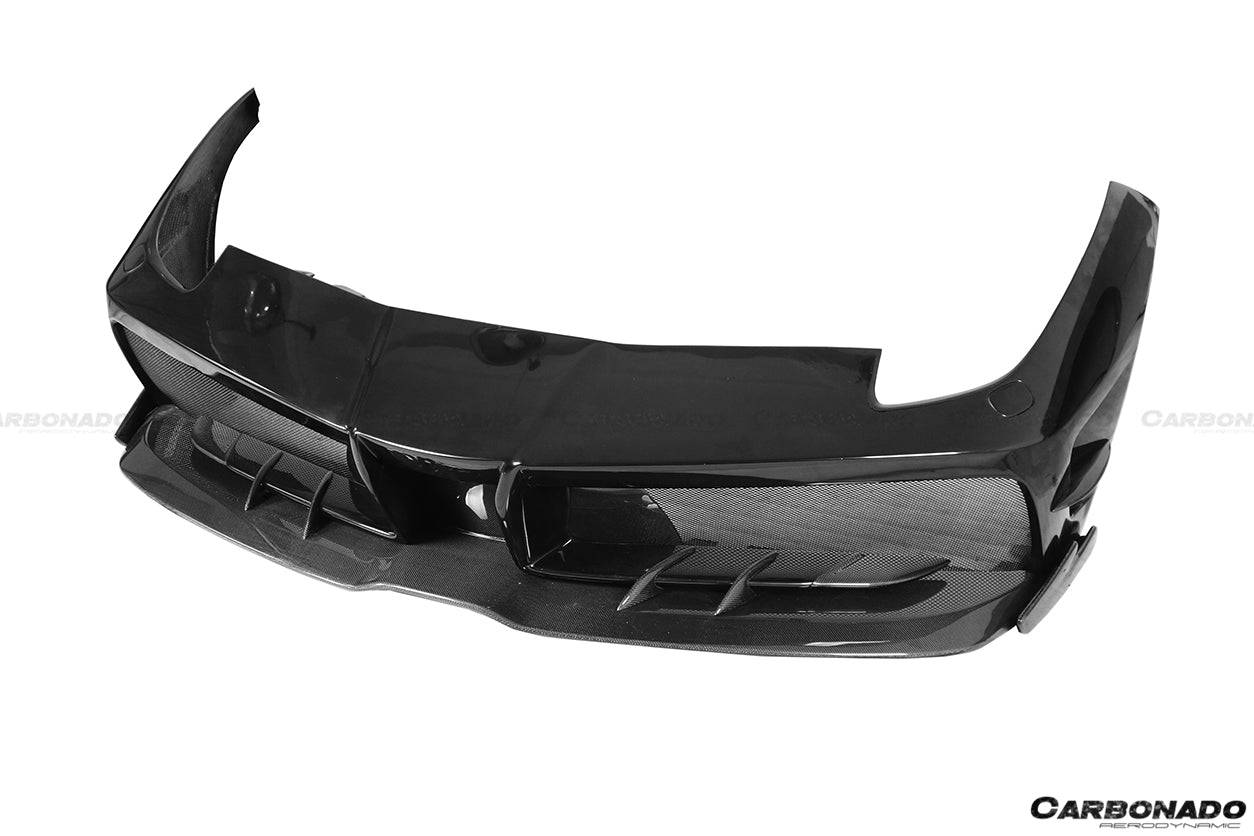 2015-2019 Ferrari 488 GTB/Spyder MA Style Carbon Fiber Front Bumper - Carbonado Aero