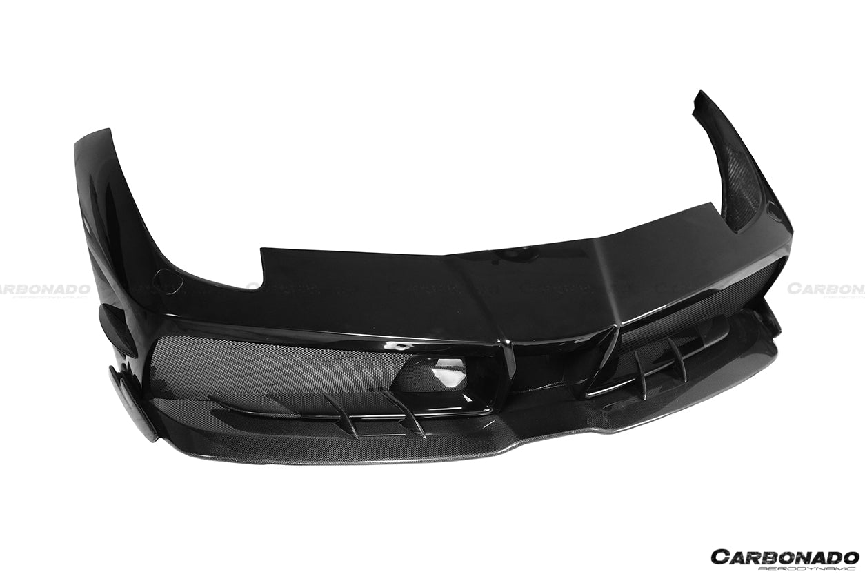 2015-2019 Ferrari 488 GTB/Spyder MA Style Carbon Fiber Front Bumper - Carbonado Aero