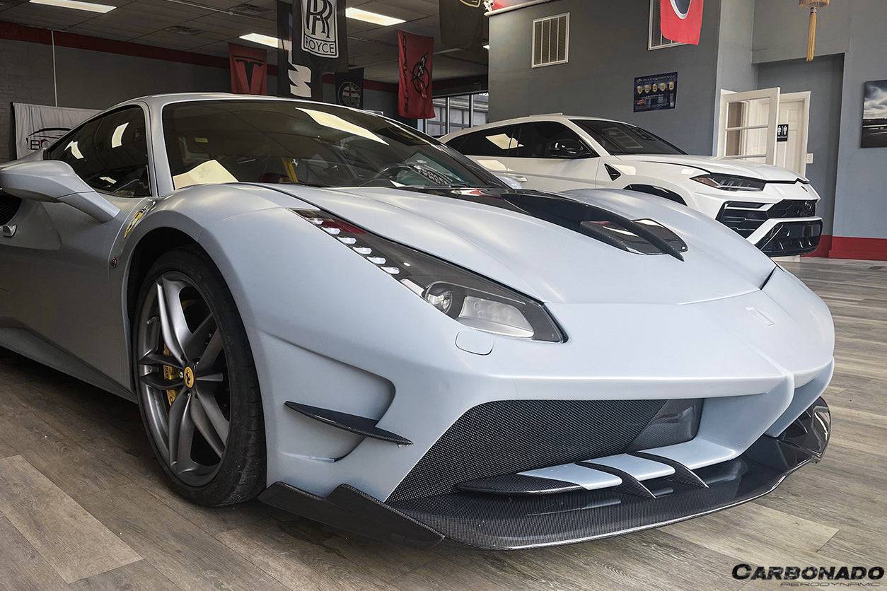 2015-2019 Ferrari 488 GTB/Spyder MA Style Carbon Fiber Front Bumper - Carbonado Aero