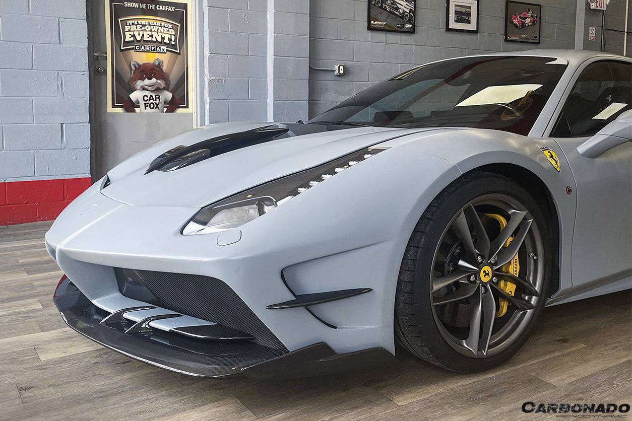 2015-2019 Ferrari 488 GTB/Spyder MA Style Carbon Fiber Front Bumper - Carbonado Aero