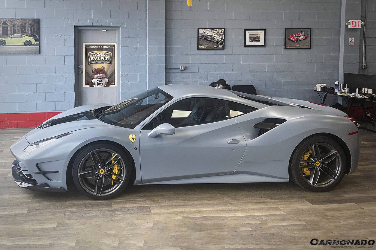 2015-2019 Ferrari 488 GTB/Spyder MA Style Carbon Fiber Front Bumper - Carbonado Aero