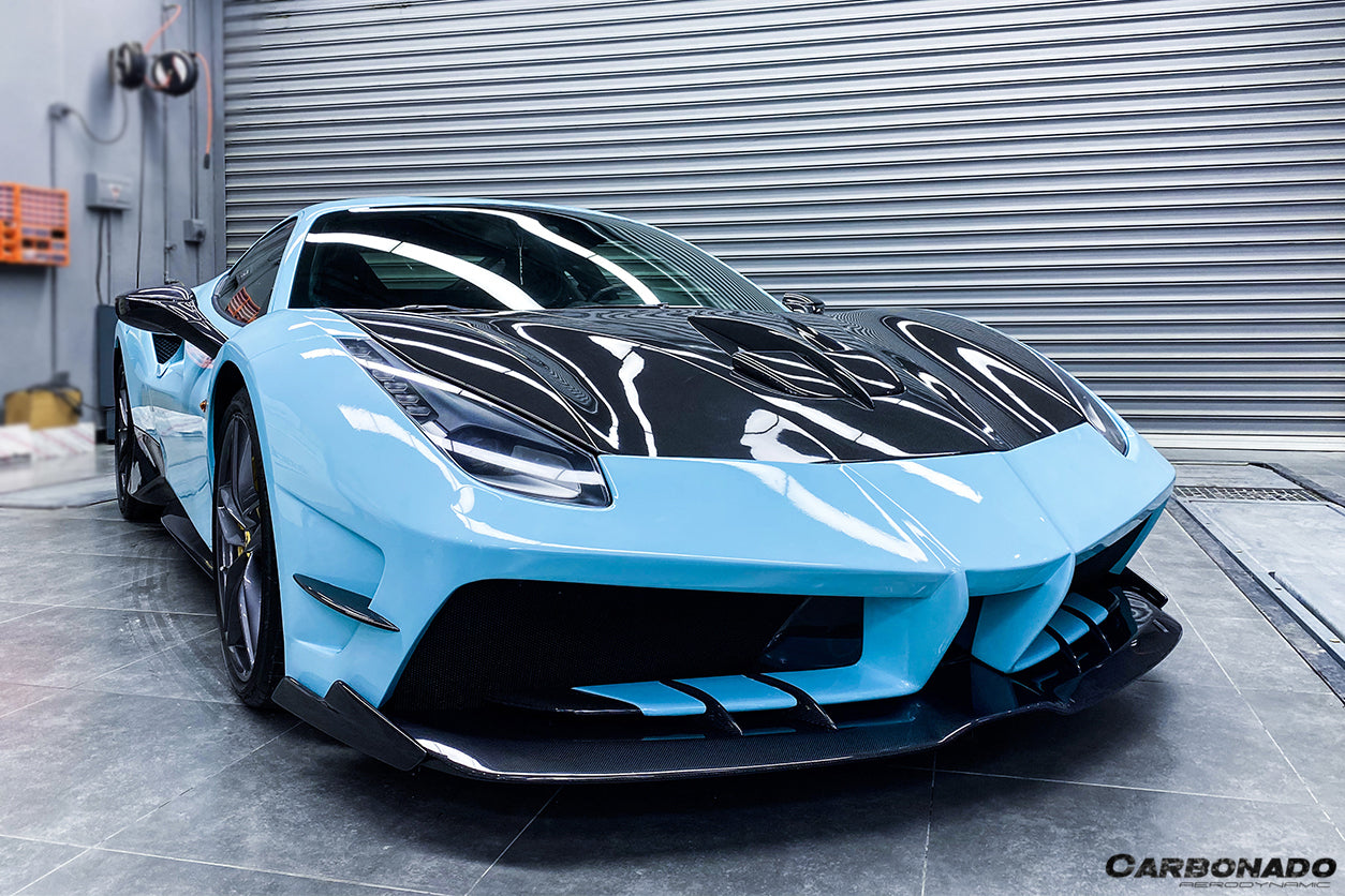 2015-2020 Ferrari 488 GTB & Spider MA Style Partial Carbon Fiber Front Bumper