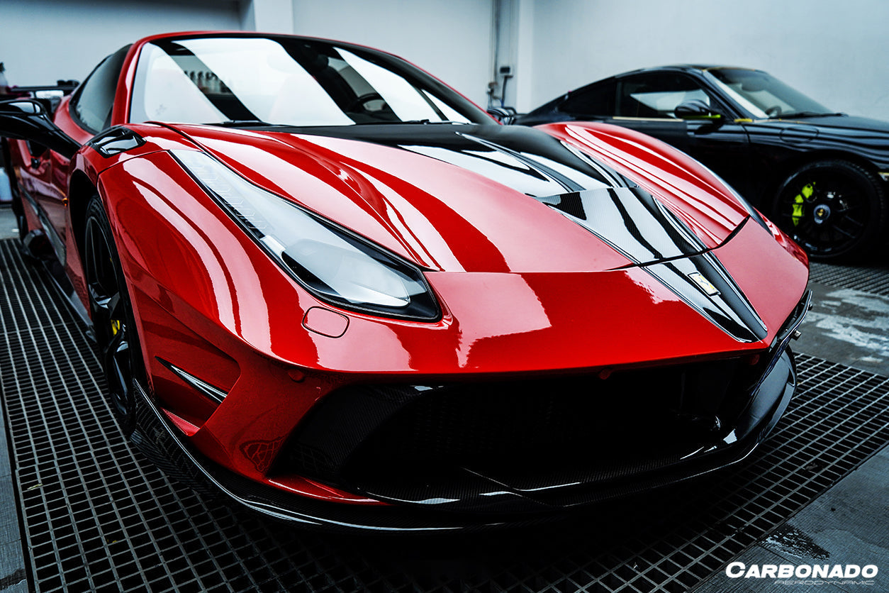 2015-2019 Ferrari 488 GTB & Spider MSY Style Carbon Fiber Hood - Carbonado