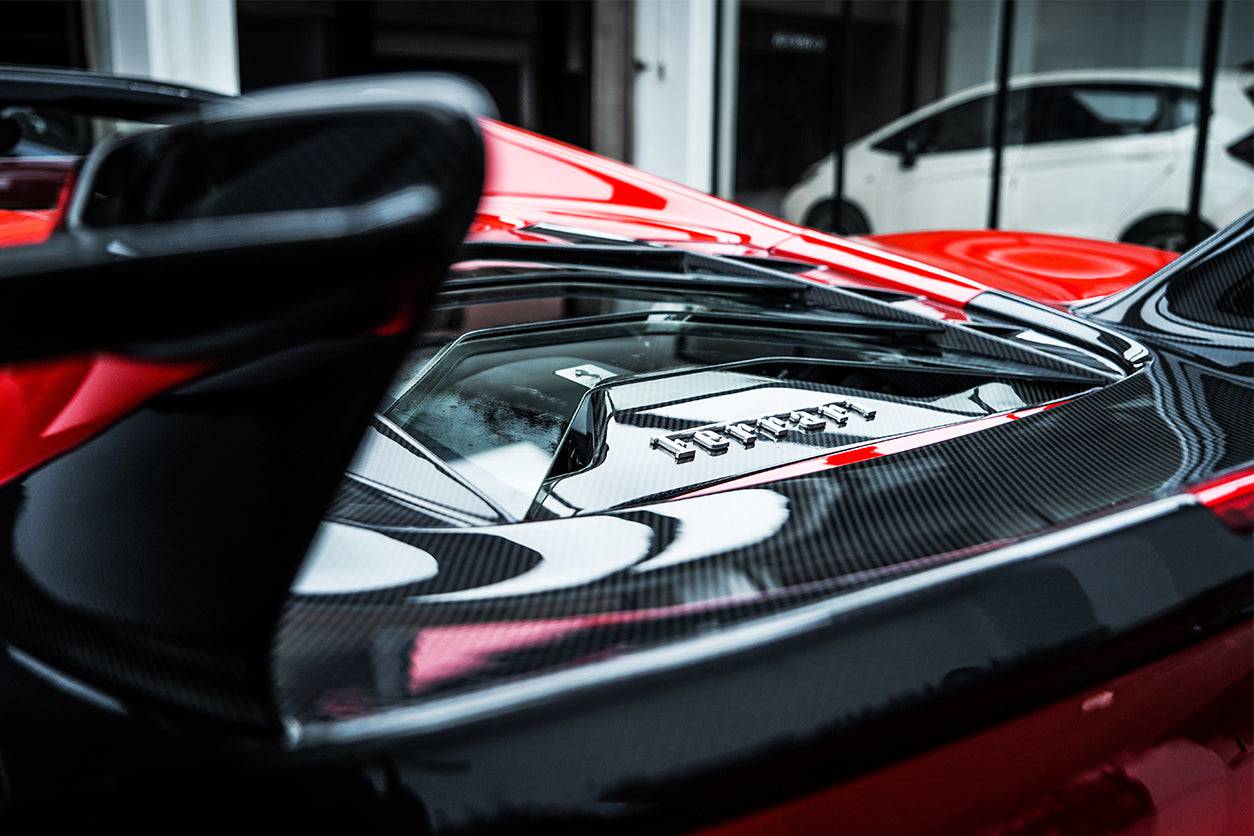 2015-2019 Ferrari 488 Spyder MSY Style Carbon Fiber Engine Hood - Carbonado