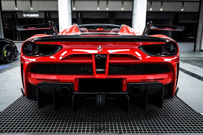 2015-2019 Ferrari 488 GTB & Spider MSY Style Part Carbon Fiber Rear Bumper - Carbonado