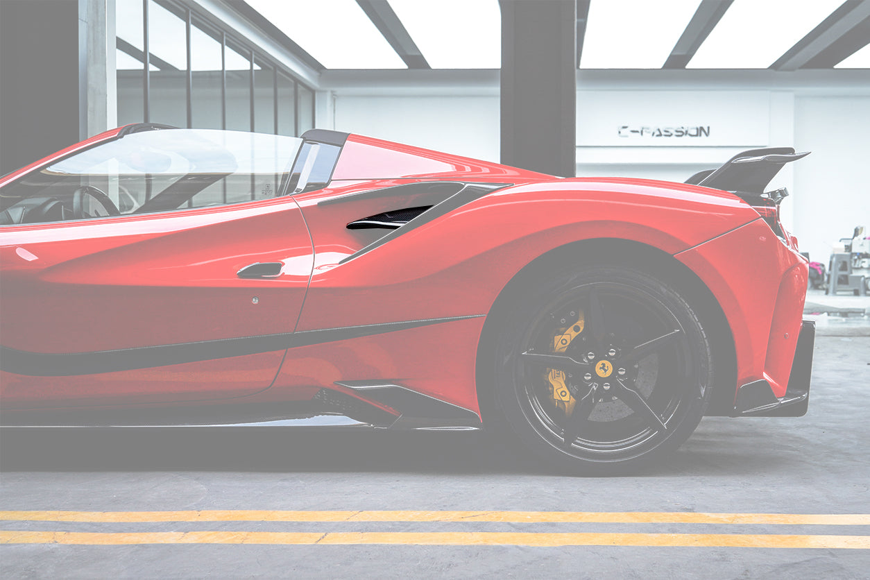 2015-2020 Ferrari 488 GTB & Spider MSY Style Carbon Fiber Side Air Intake Fins