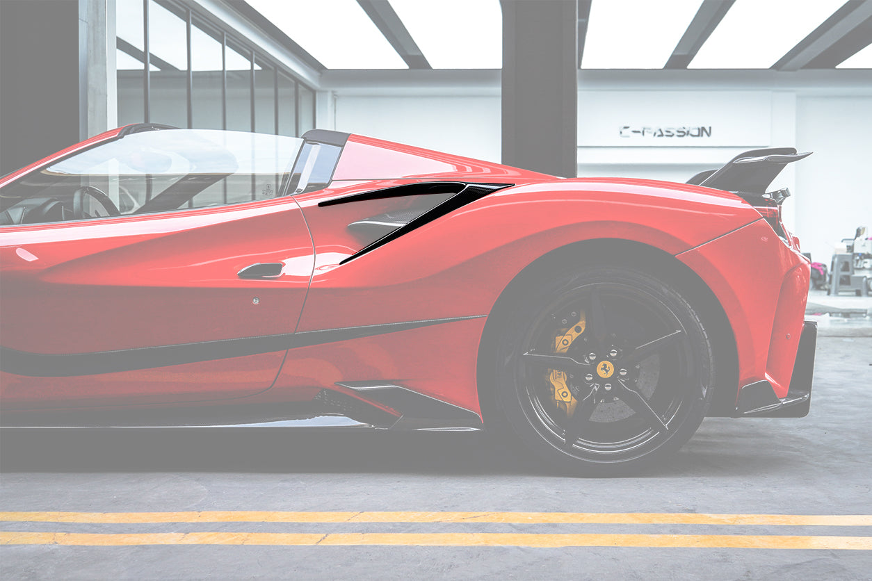 2015-2020 Ferrari 488 GTB & Spider MSY Style Carbon Fiber Side Air Intake Flaps