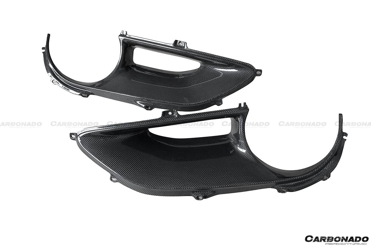 2015-2020 Ferrari 488 GTB Spyder OE Style Dry Carbon Fiber Rear Light Satellite Covers - Carbonado Aero