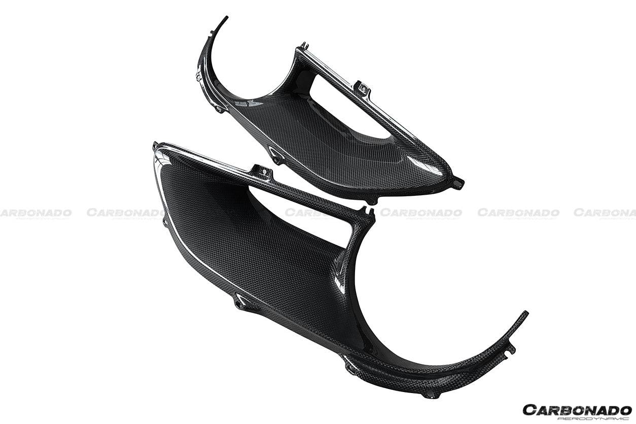 2015-2020 Ferrari 488 GTB Spyder OE Style Dry Carbon Fiber Rear Light Satellite Covers - Carbonado Aero