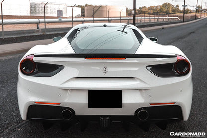 2015-2020 Ferrari 488 GTB Spyder OE Style Dry Carbon Fiber Rear Light Satellite Covers - Carbonado Aero